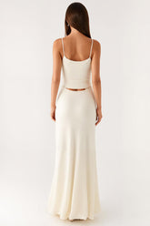 Elegantes Elfenbein Standesamtkleid mit Spaghettiträgern